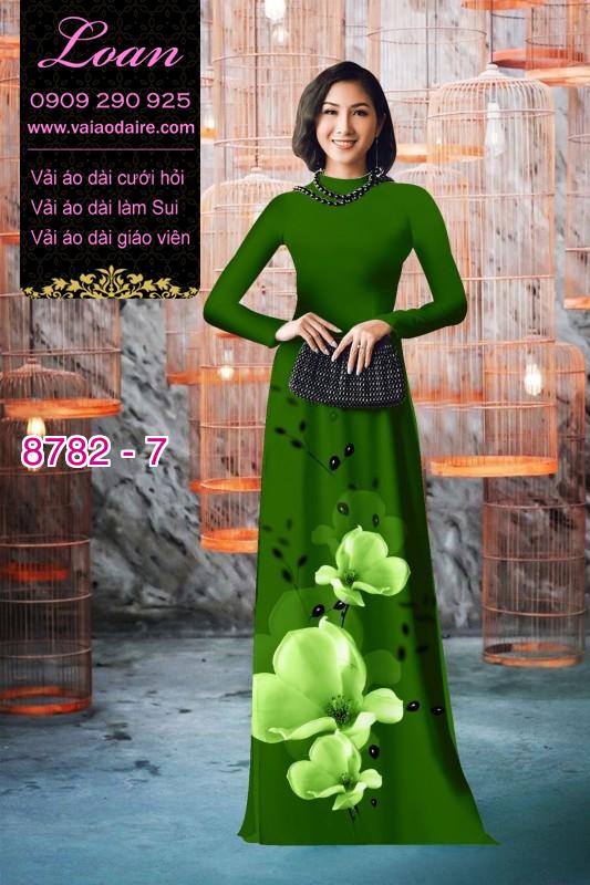 Vải áo dài hoa 3D