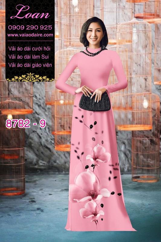 Vải áo dài hoa 3D