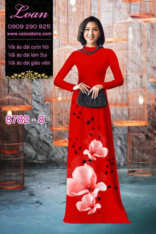 Vải áo dài hoa 3D