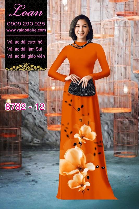 Vải áo dài hoa 3D