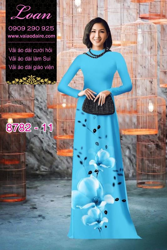 Vải áo dài hoa 3D