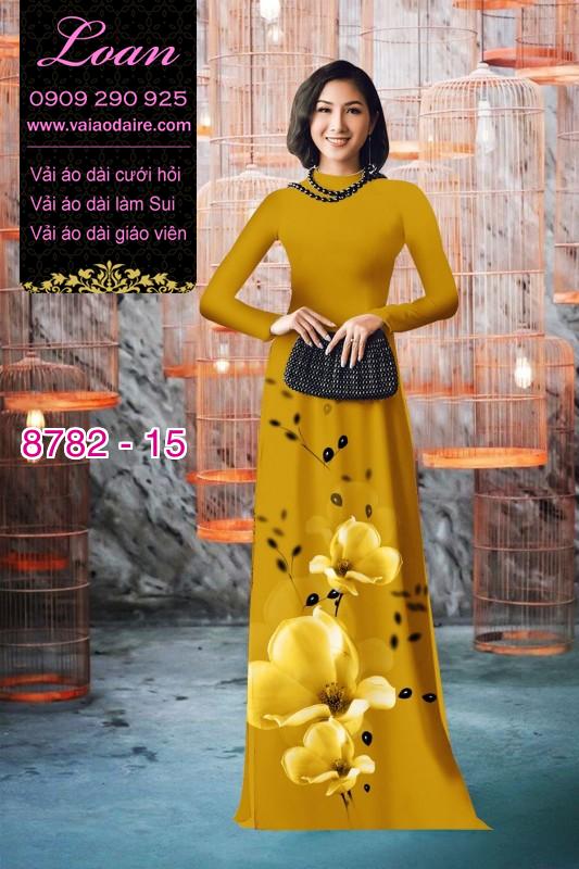 Vải áo dài hoa 3D
