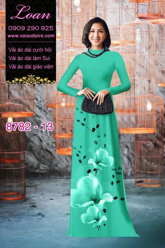 Vải áo dài hoa 3D