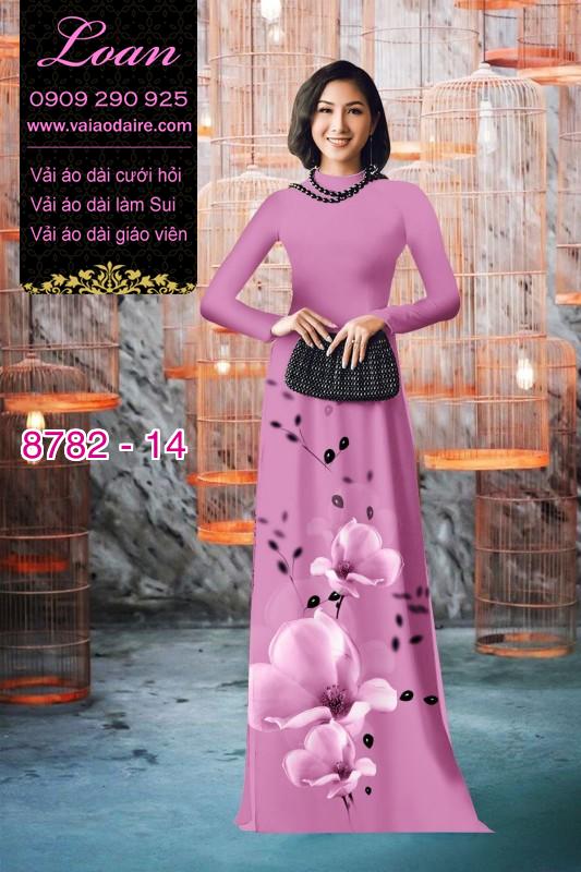 Vải áo dài hoa 3D
