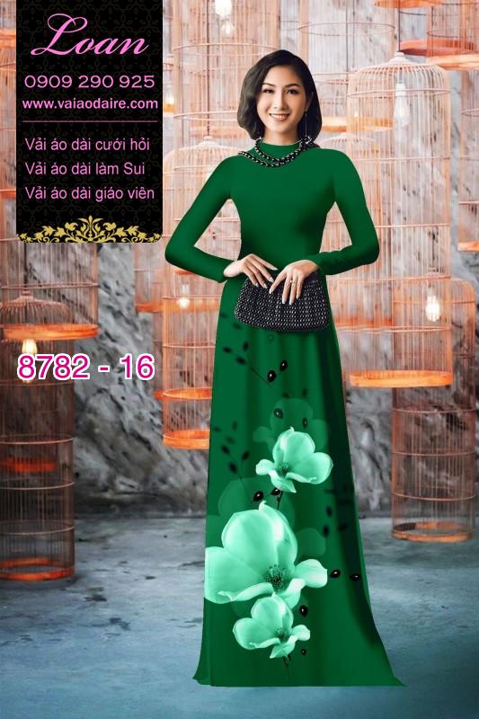 Vải áo dài hoa 3D