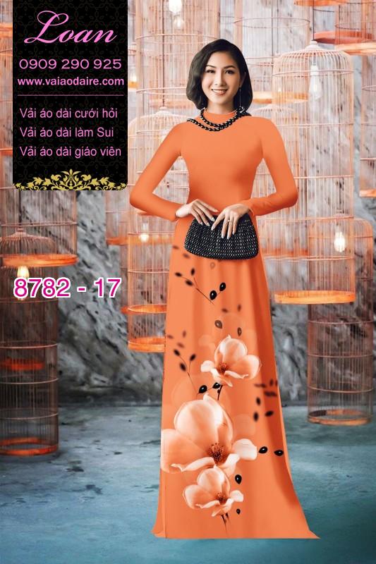 Vải áo dài hoa 3D