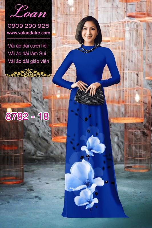 Vải áo dài hoa 3D