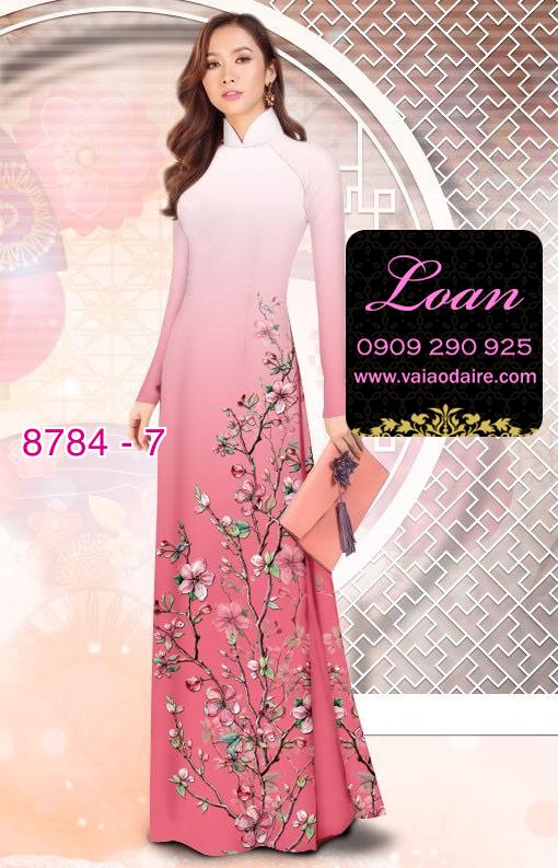 Vải áo dài hoa Đào