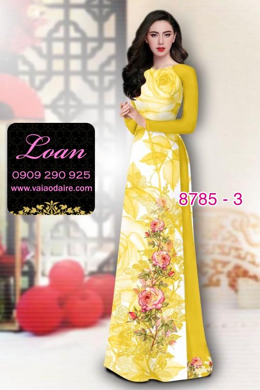 Vải áo dài hoa 3D