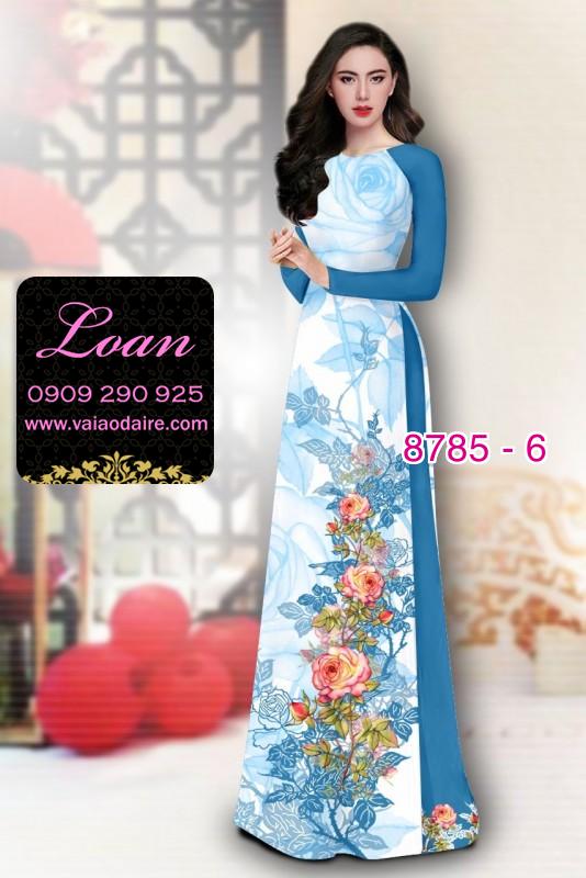 Vải áo dài hoa 3D