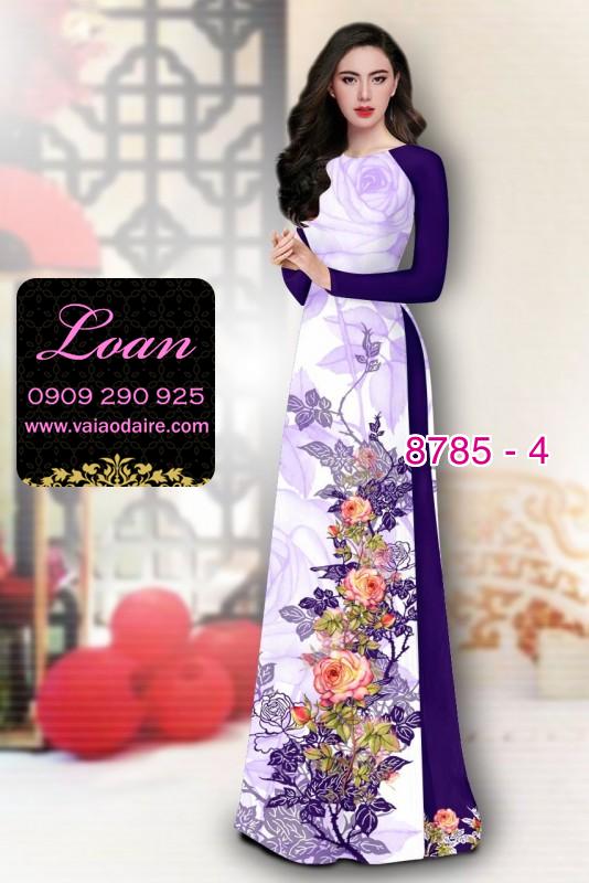 Vải áo dài hoa 3D