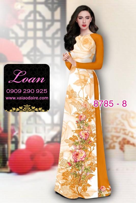 Vải áo dài hoa 3D