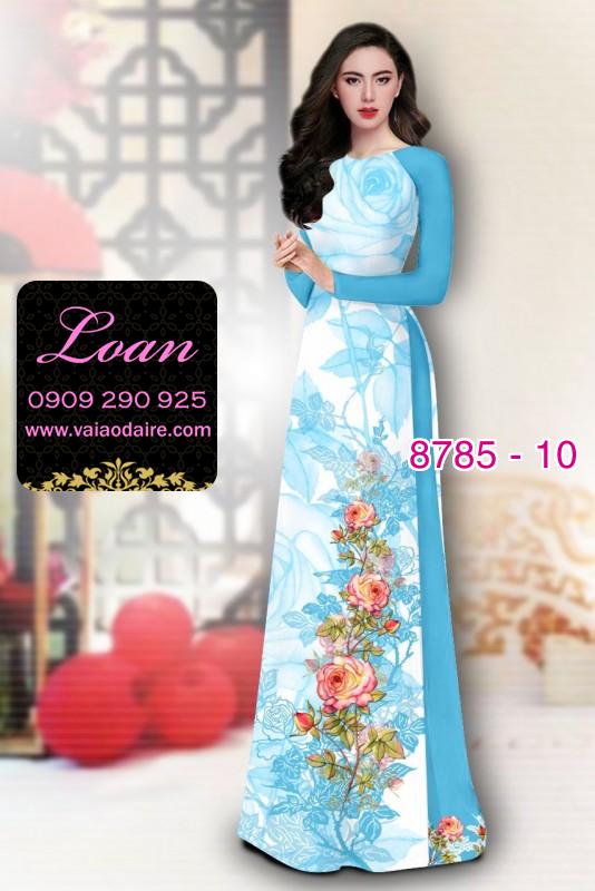 Vải áo dài hoa 3D