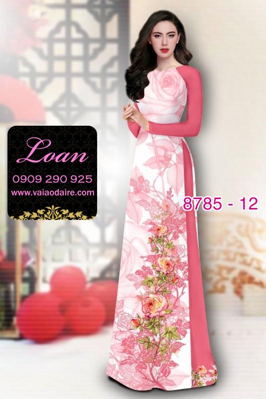 Vải áo dài hoa 3D