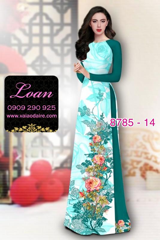 Vải áo dài hoa 3D
