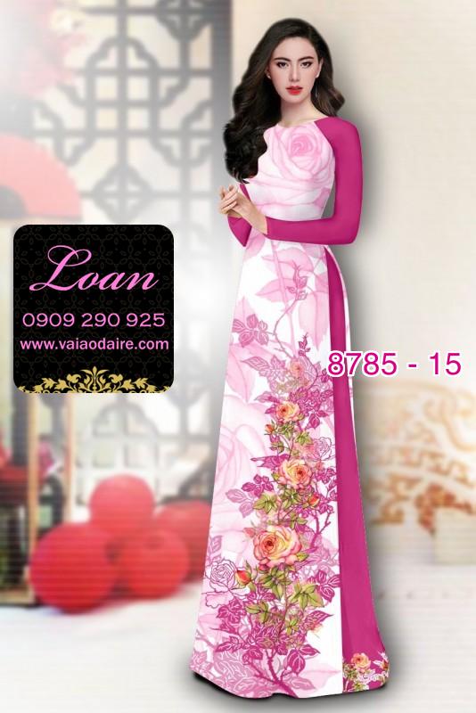 Vải áo dài hoa 3D