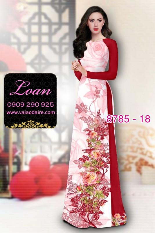 Vải áo dài hoa 3D
