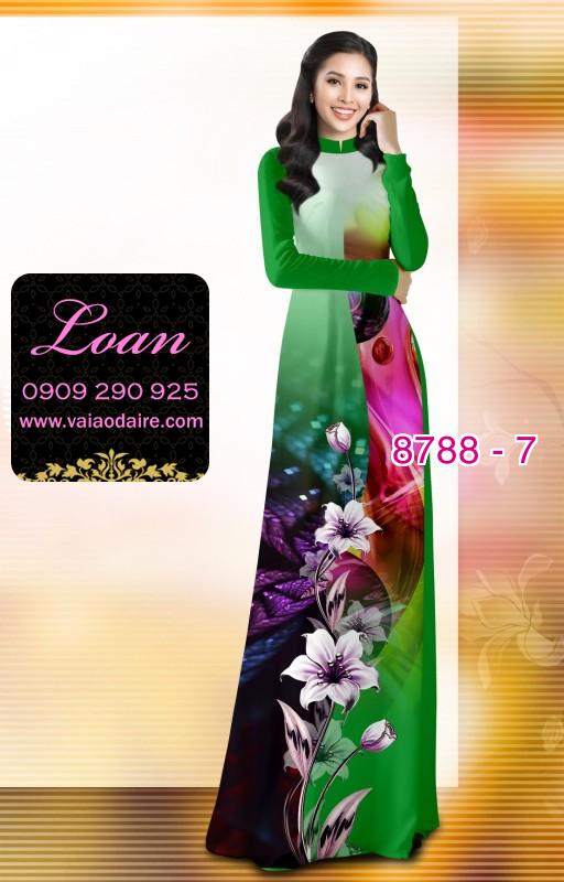 Vải áo dài hoa 3D