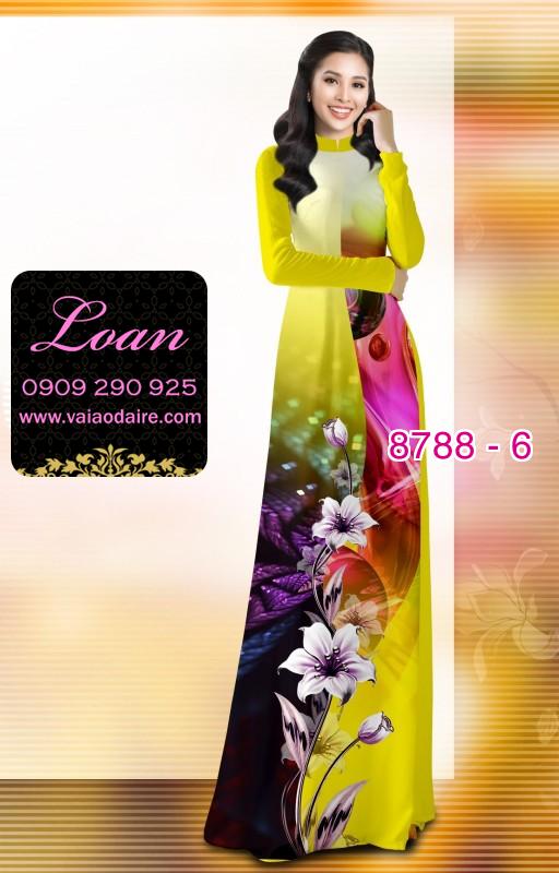 Vải áo dài hoa 3D