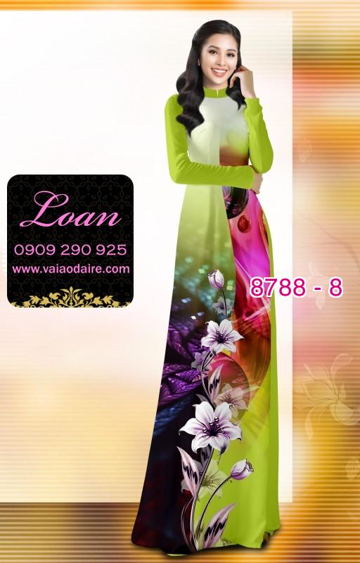 Vải áo dài hoa 3D