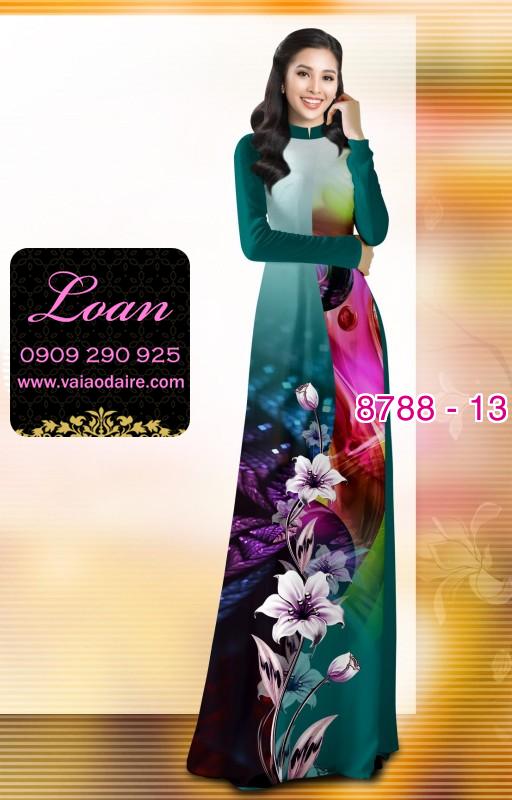 Vải áo dài hoa 3D