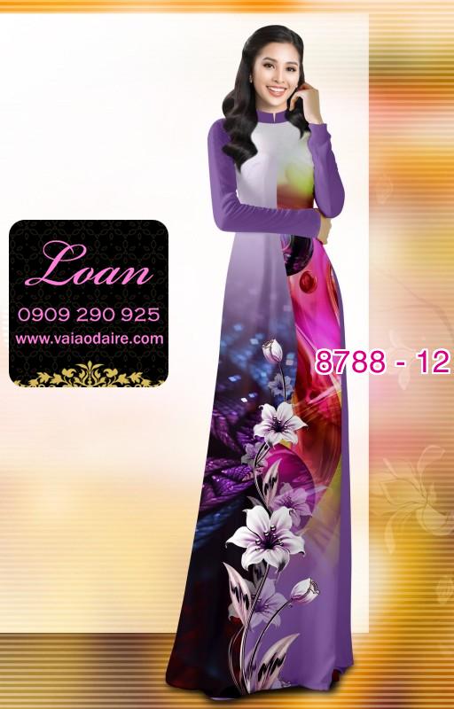 Vải áo dài hoa 3D