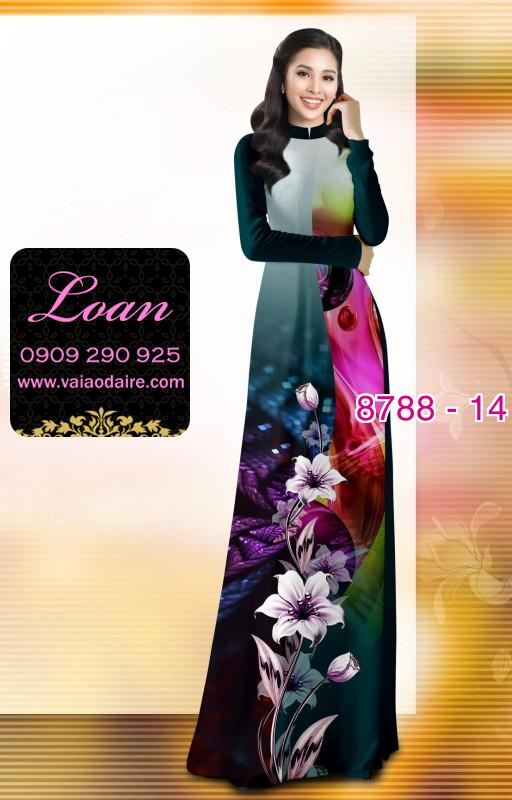 Vải áo dài hoa 3D