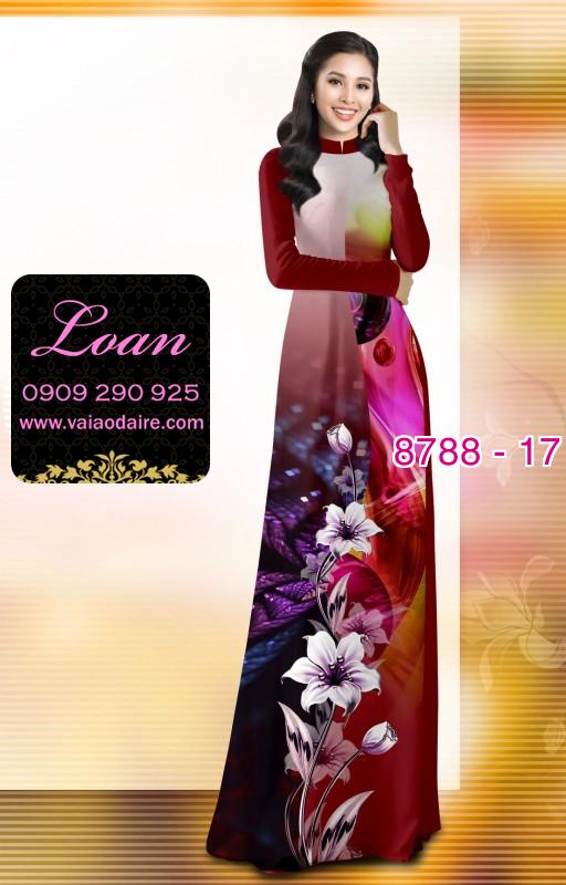 Vải áo dài hoa 3D