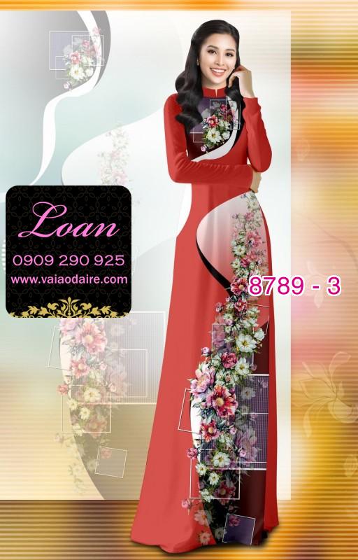 Vải áo dài hoa 3D