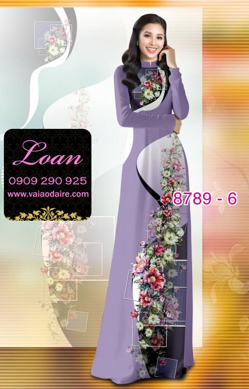 Vải áo dài hoa 3D