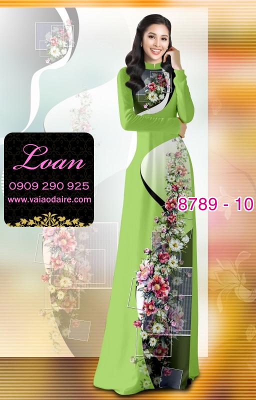 Vải áo dài hoa 3D