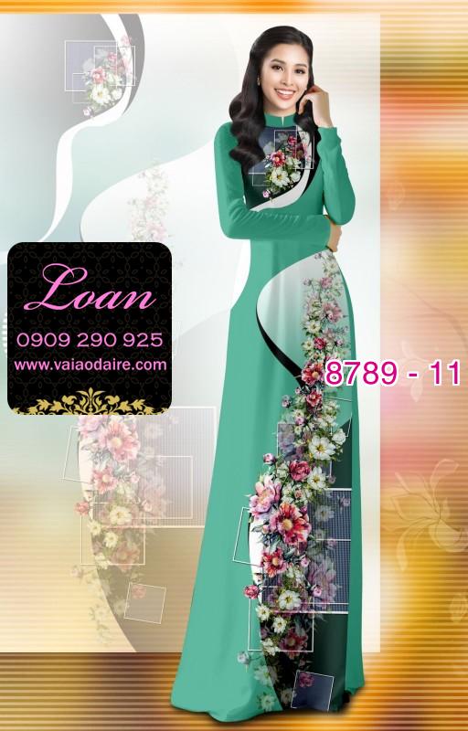 Vải áo dài hoa 3D