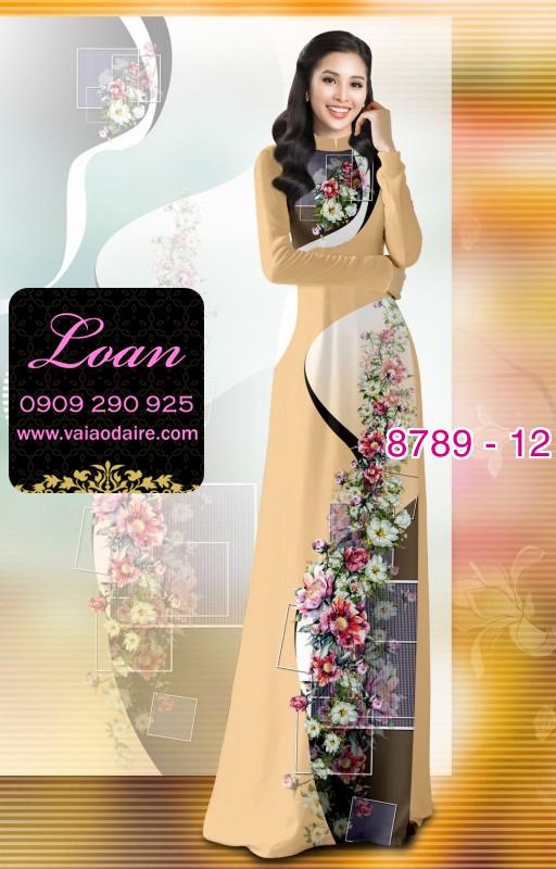 Vải áo dài hoa 3D