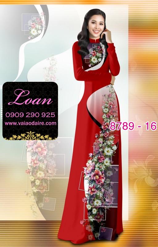 Vải áo dài hoa 3D