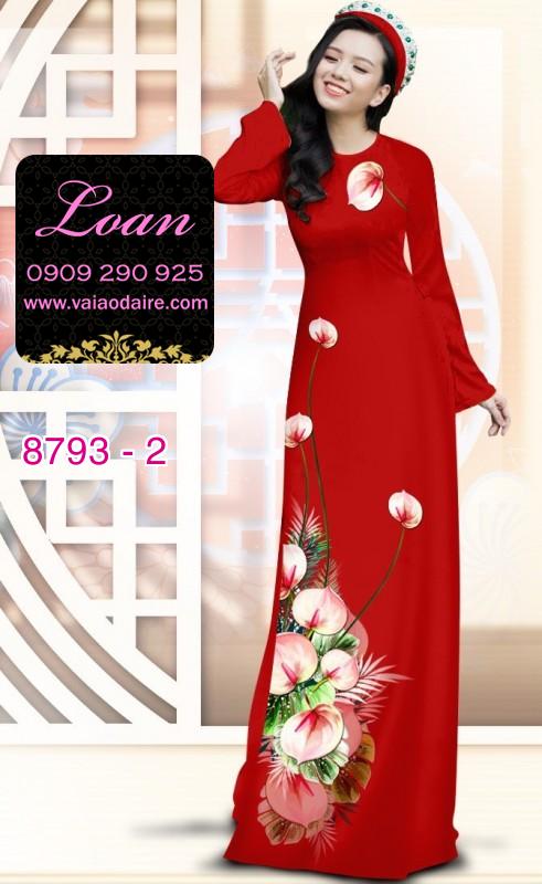 Vải áo dài hoa 3D