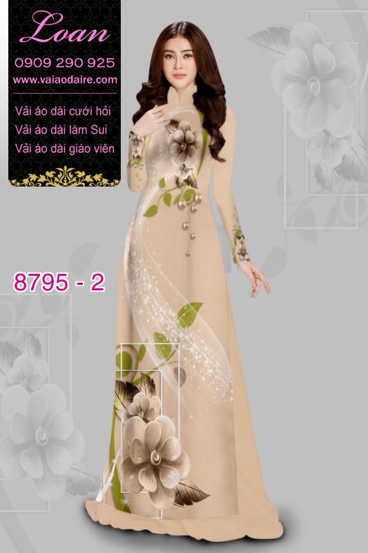 Vải áo dài hoa 3D