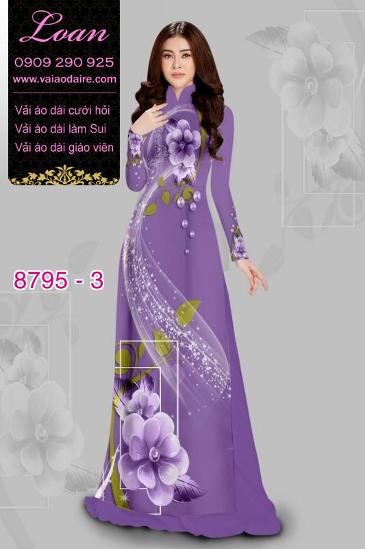 Vải áo dài hoa 3D