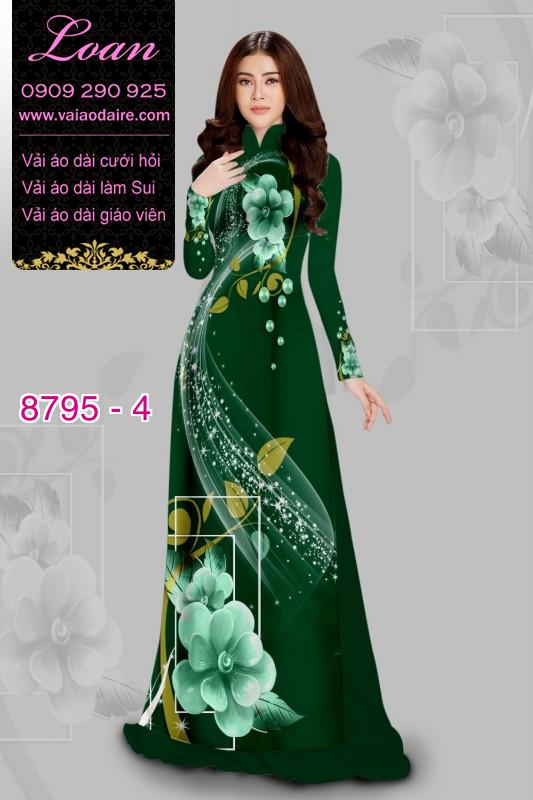 Vải áo dài hoa 3D