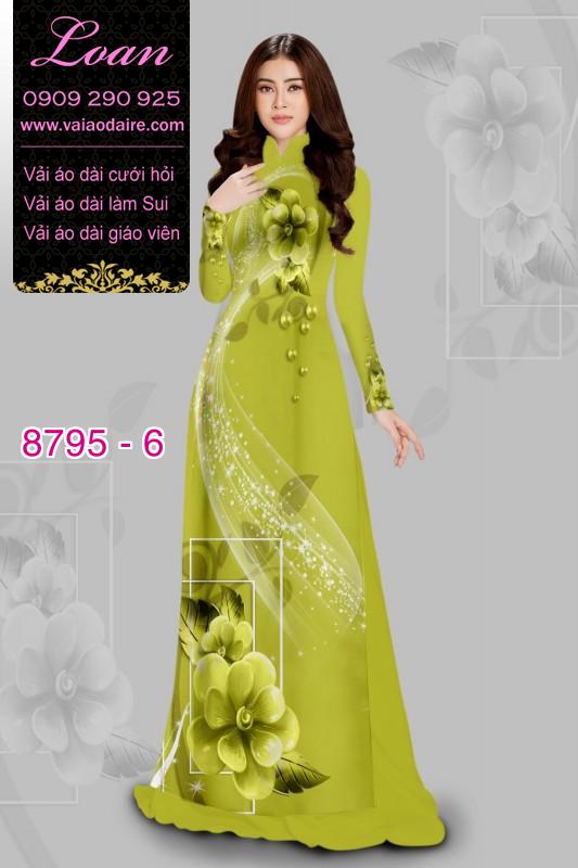 Vải áo dài hoa 3D
