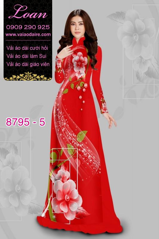 Vải áo dài hoa 3D