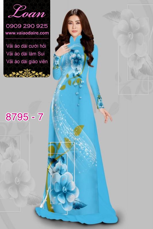 Vải áo dài hoa 3D