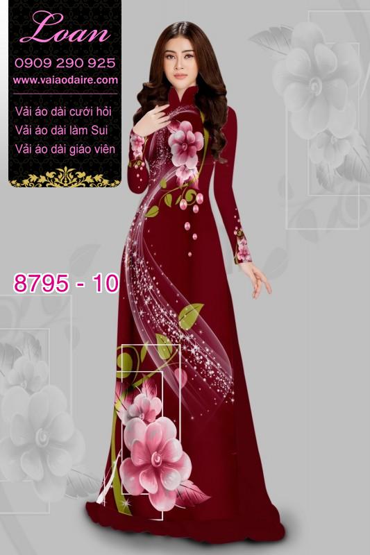 Vải áo dài hoa 3D