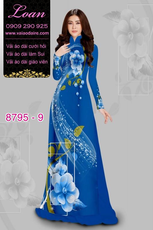 Vải áo dài hoa 3D
