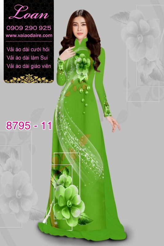 Vải áo dài hoa 3D