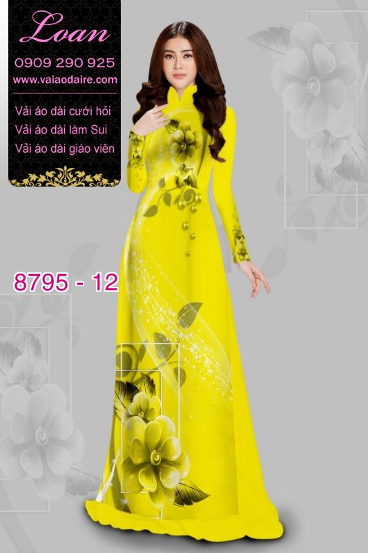 Vải áo dài hoa 3D