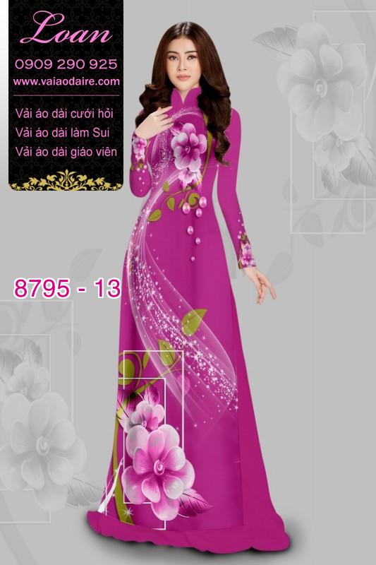Vải áo dài hoa 3D