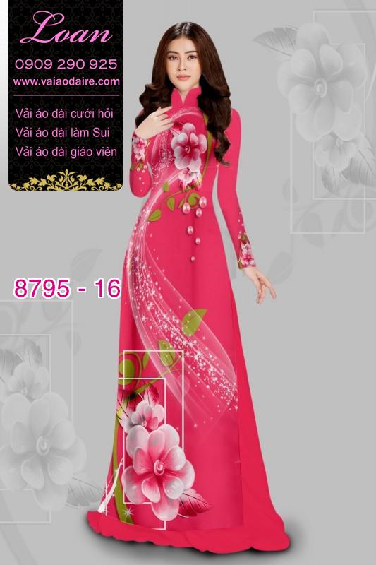 Vải áo dài hoa 3D