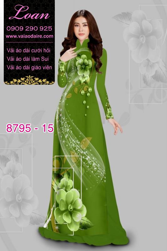 Vải áo dài hoa 3D