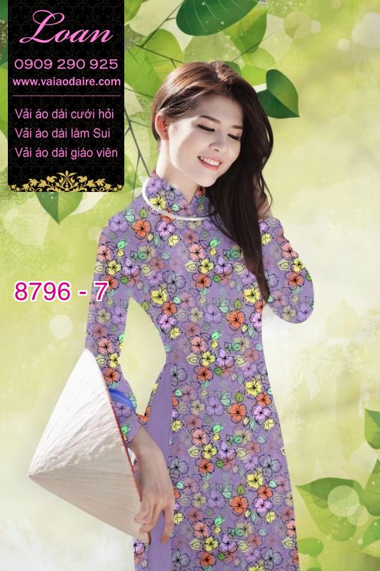 Vải áo dài hoa nhí