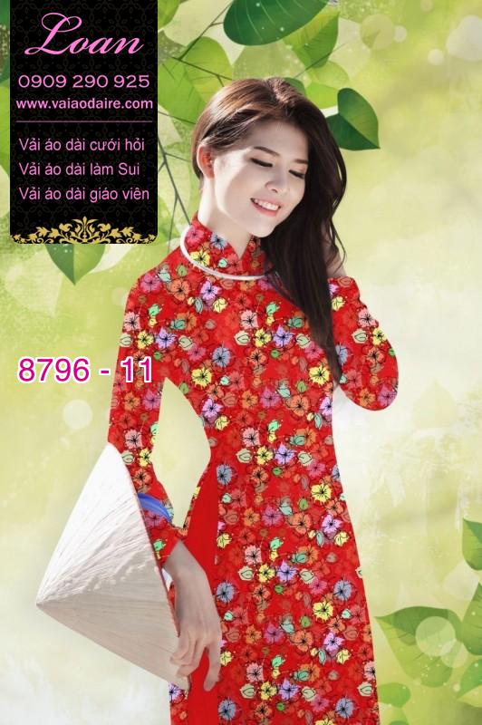 Vải áo dài hoa nhí